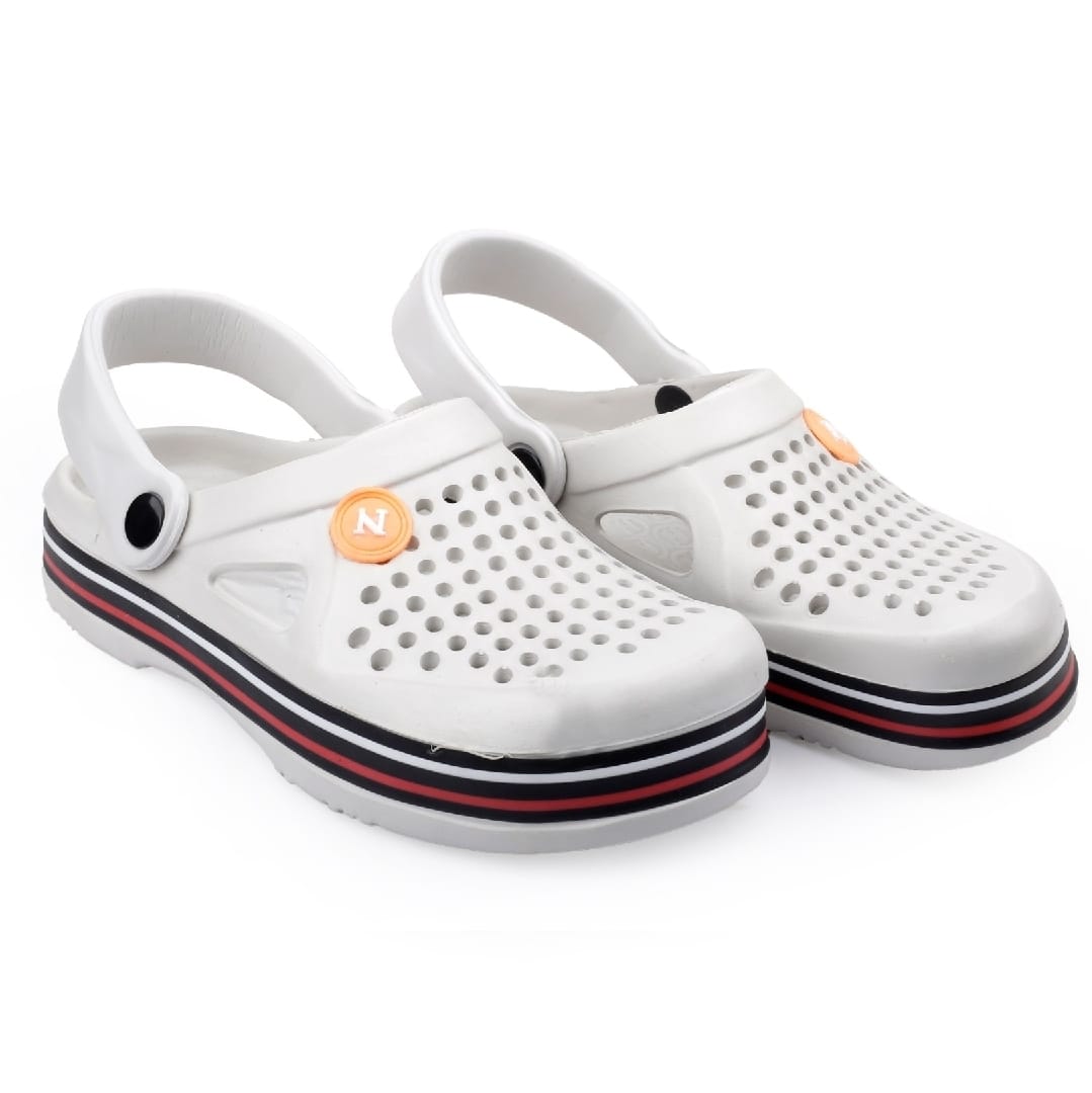 Mens Multi Color Border EVA Clogs – Stylish Striped Casual Wear