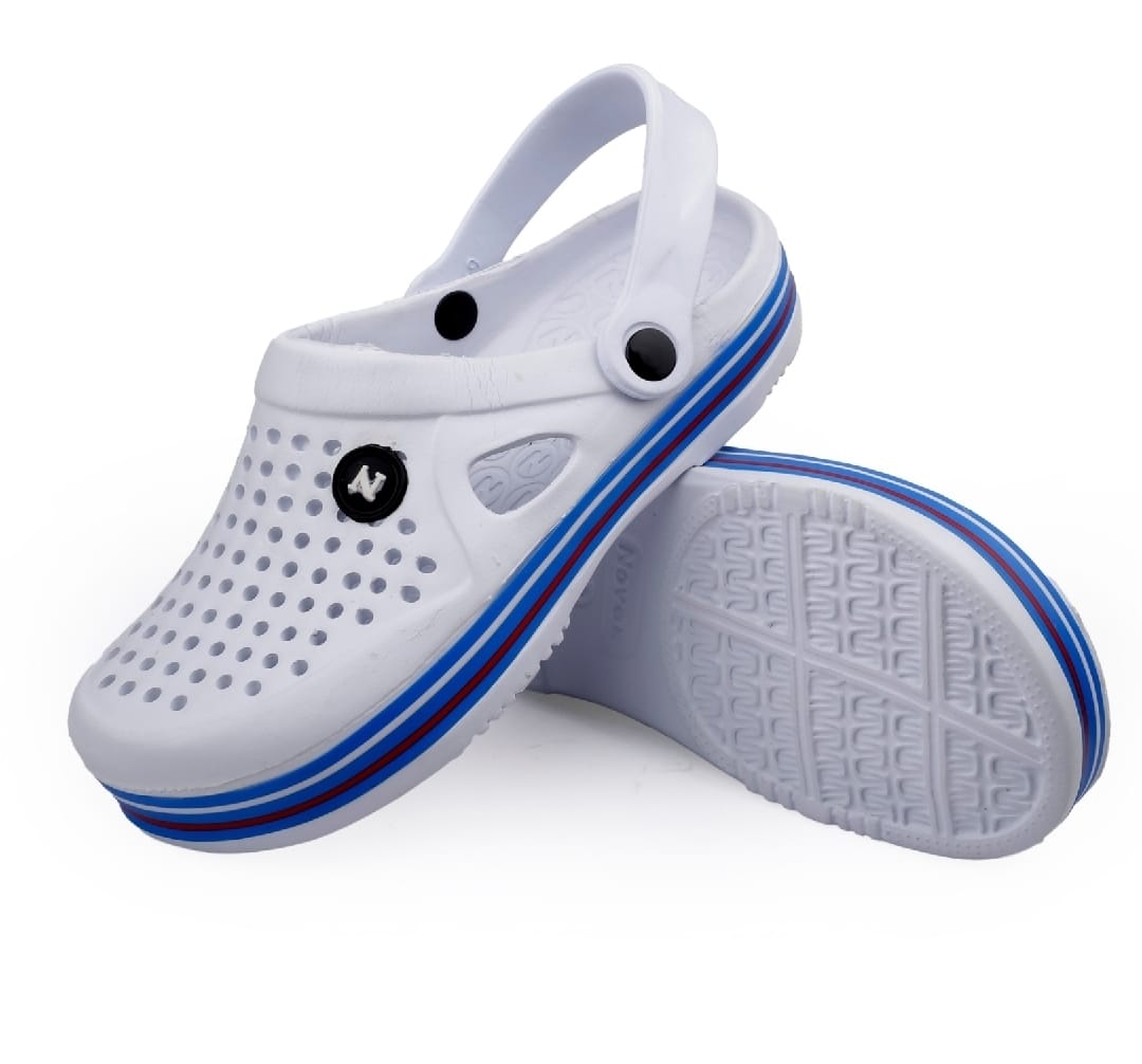 Mens Multi Color Border EVA Clogs – Stylish Striped Casual Wear