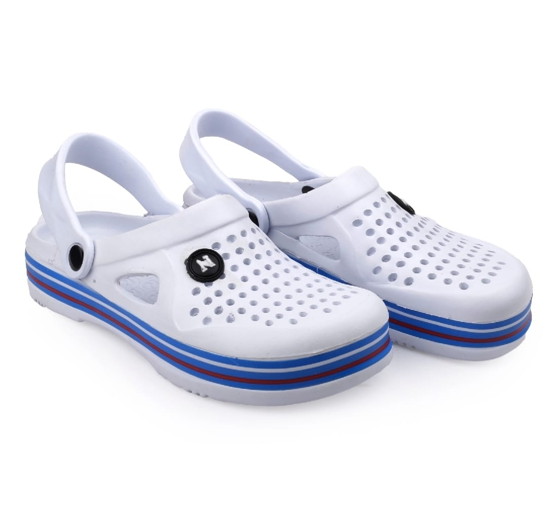 Mens Multi Color Border EVA Clogs – Stylish Striped Casual Wear